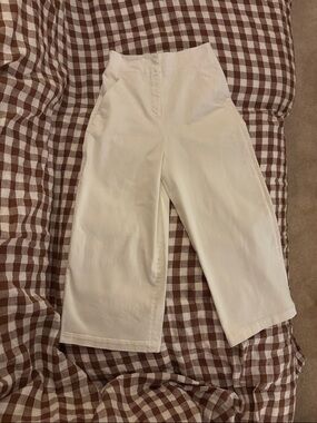 Tibi wide leg white jeans NWOT size 4